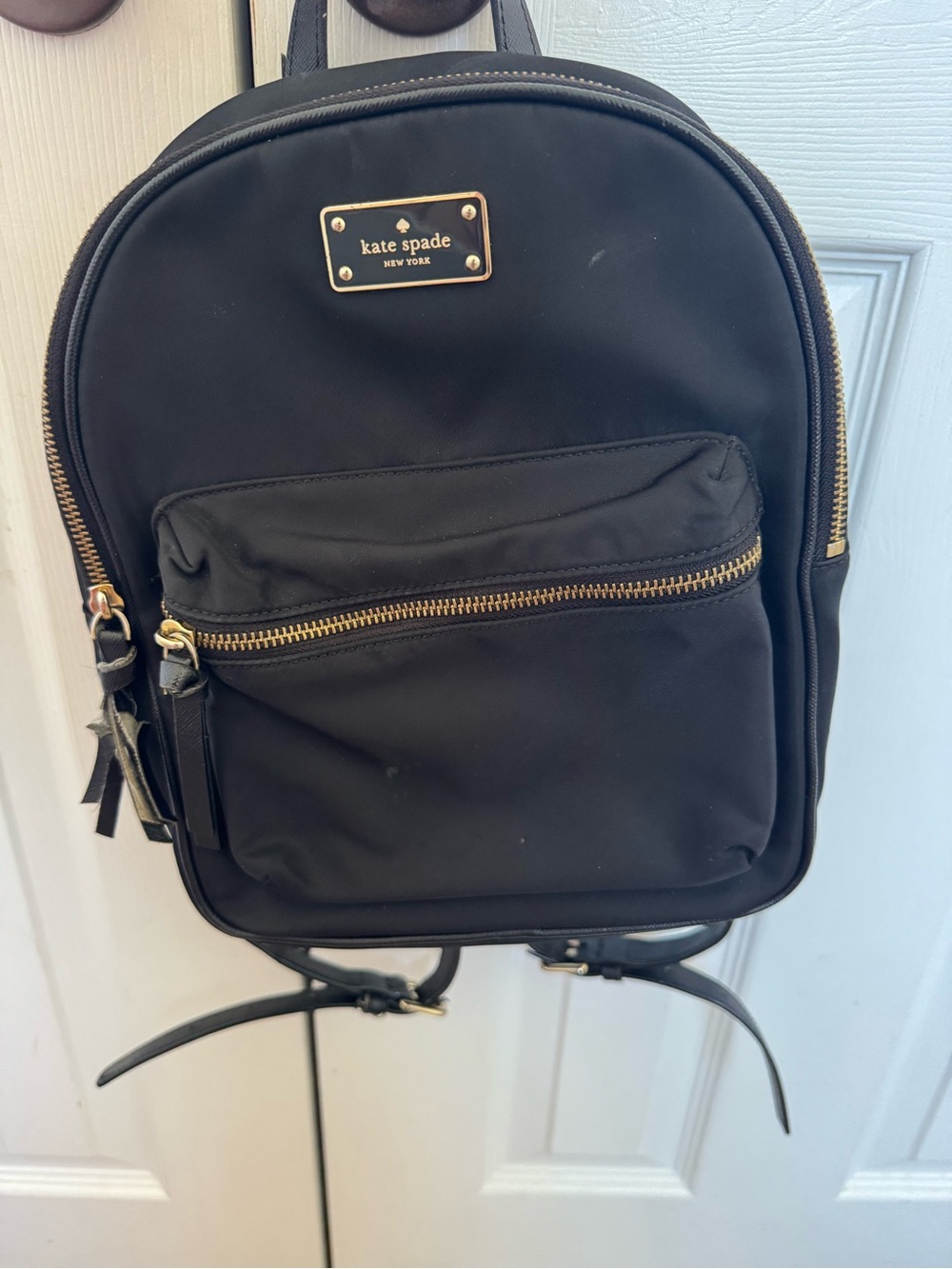 Kate Spade Black Nylon Mini Backpack Gold Hardware